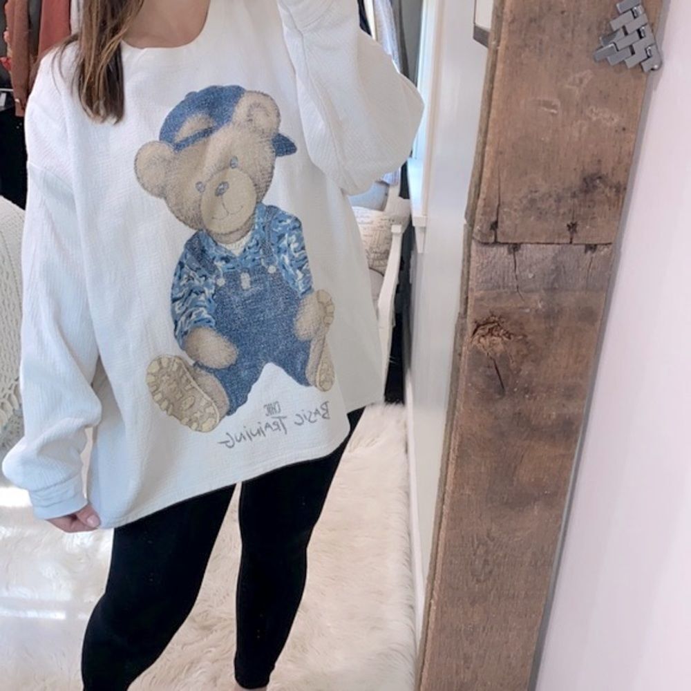 Vintage Chic Basic Training Teddy Bear Sweatshirt… - image 1